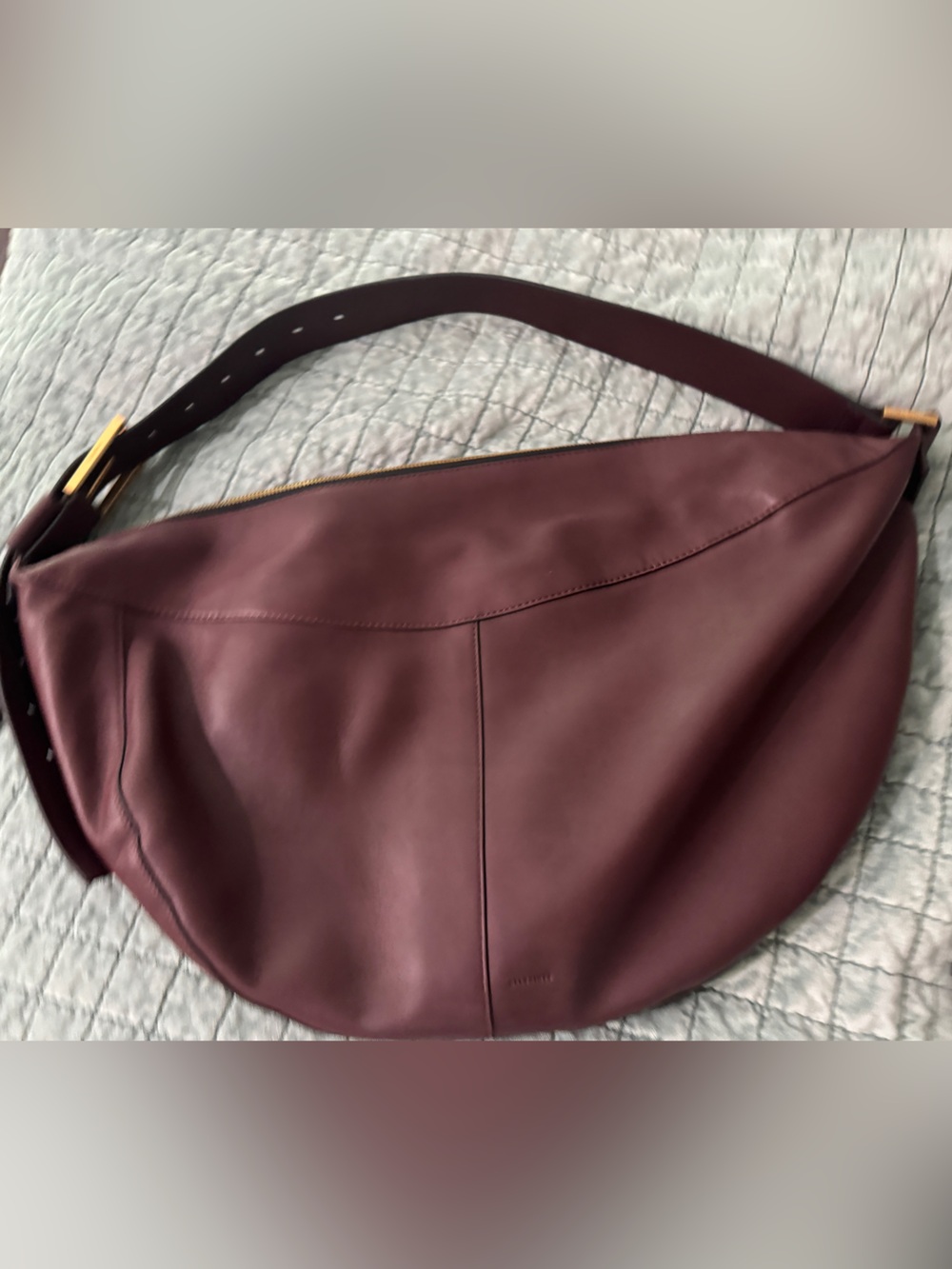 Allsaints Luna Leather Slouchy Shoulder Bag Burgundy (dark red) - Picture 8 of 8